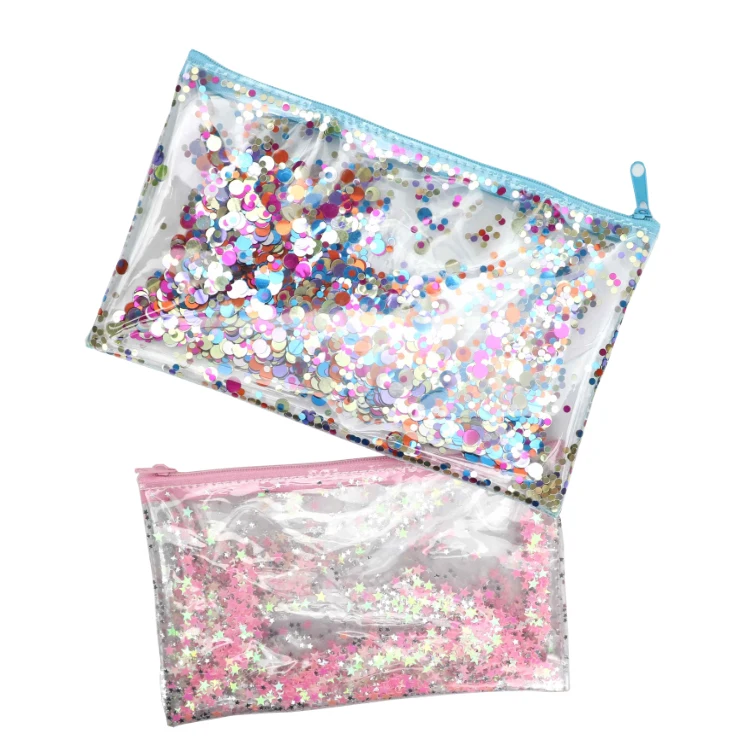 clear glitter tote bolsa