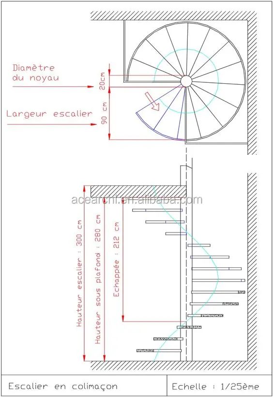 Stainless Steel Central Stringer Kit Cantilever Stairs Round Spiral Stair