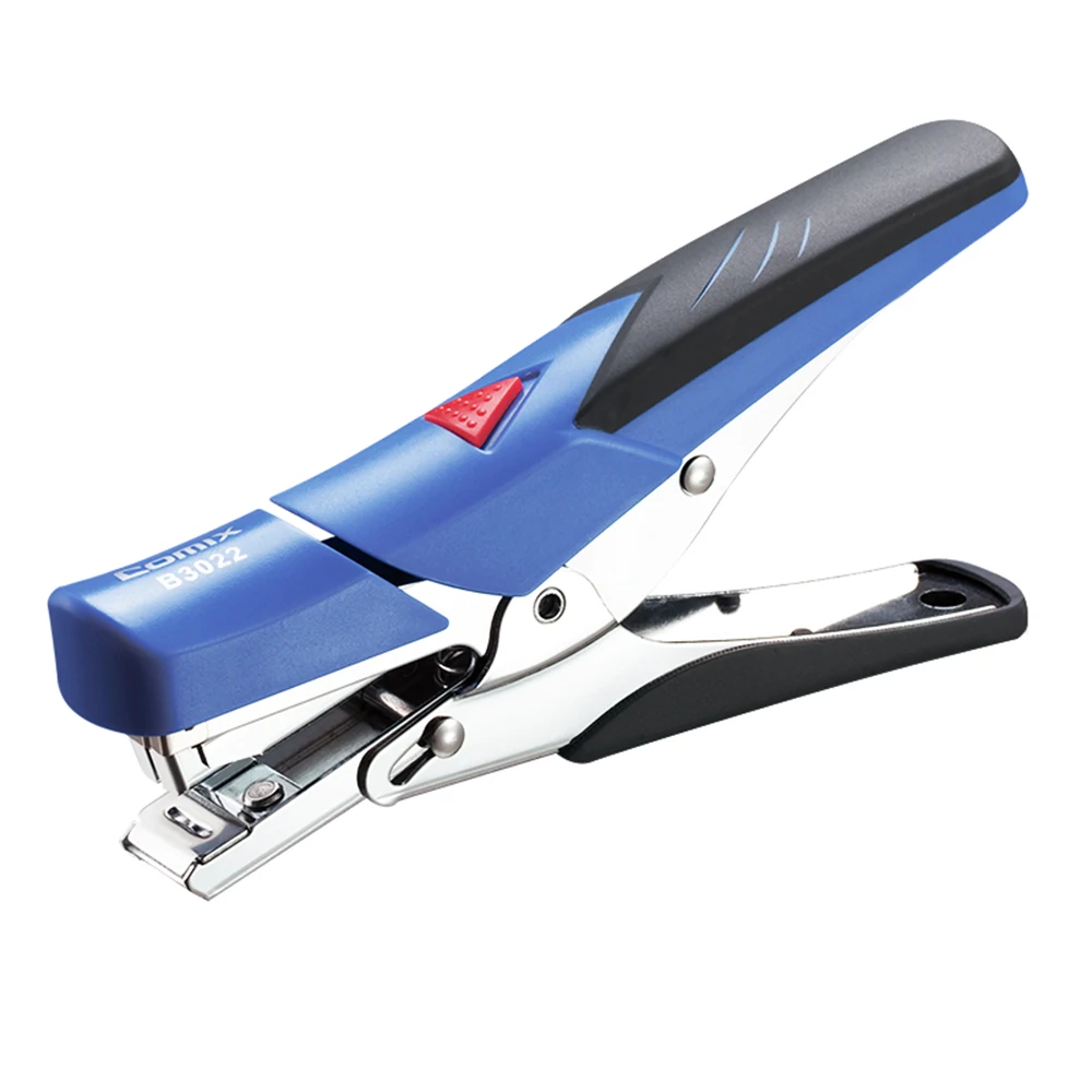 Comix Durable Metal Surface Quick Load Blue Gray Plier Stapler