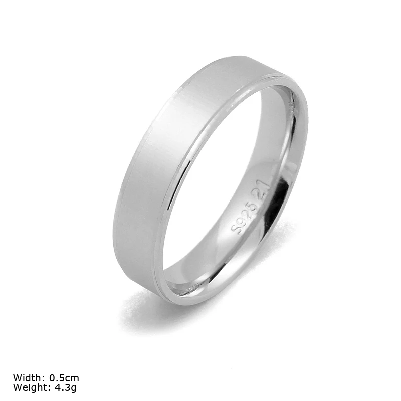 Men Solid Silver Rings, Simple Plain Ring With S925 Stamp-send