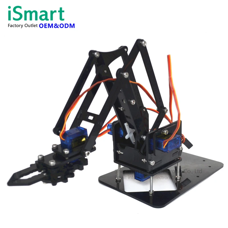 DIY Acrylic robot arm robot claw kit 4 DOF Axis toys Mechanical grab Manipulator