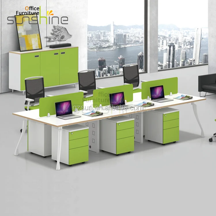 Modern small office cubicles for 4 person