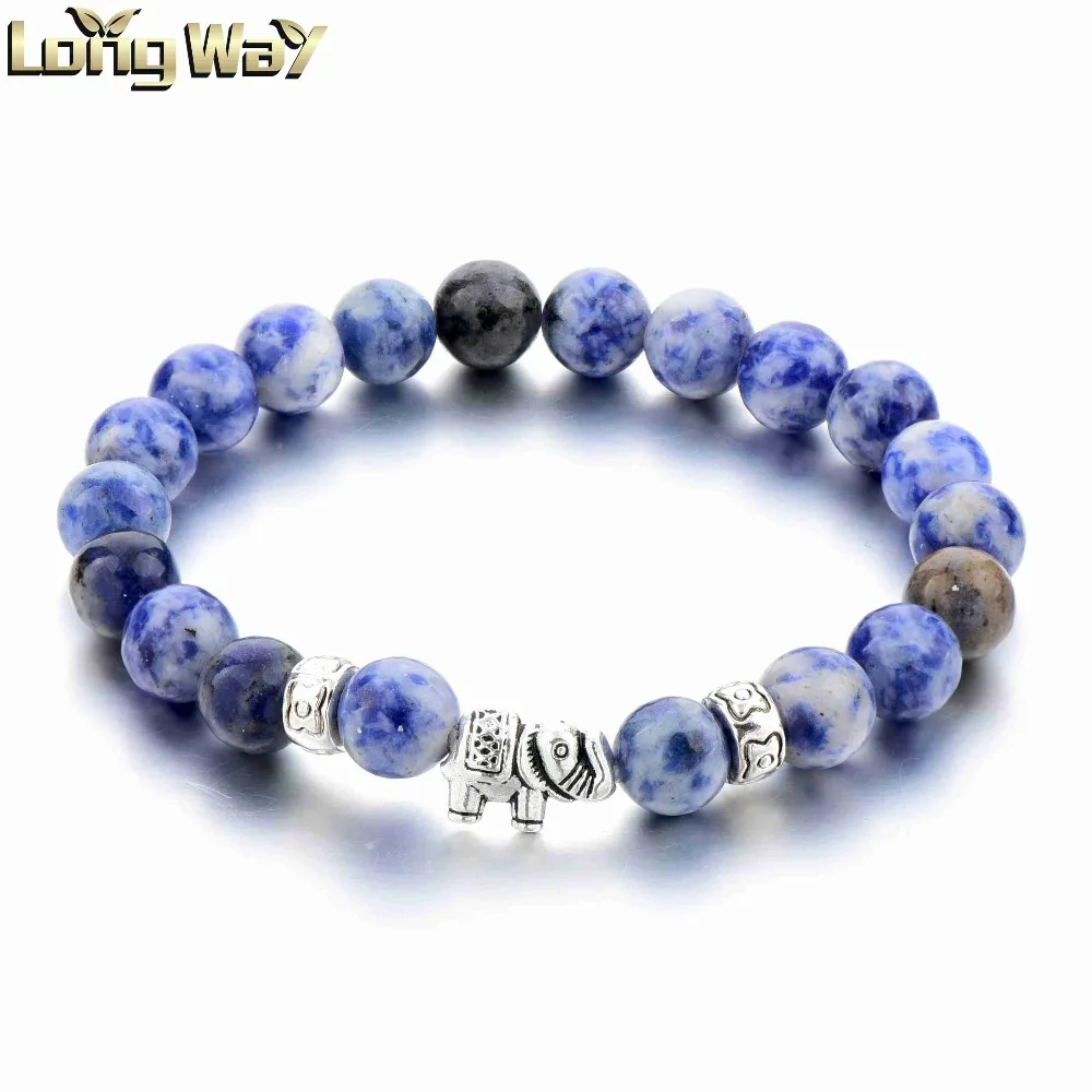 fashion natural stone blue marble beads