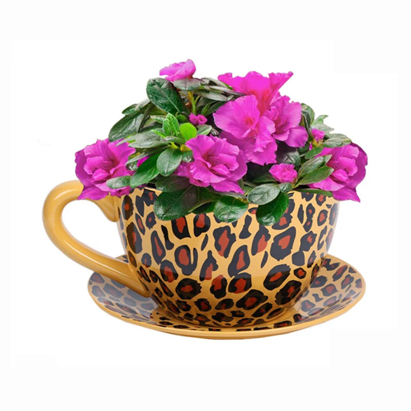 Teacup Plant Pots Ceramic Outdoor Large Flowerpot