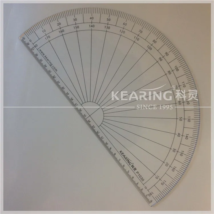 Kearing 30cm Sew Protractor Corner Layout up for 180 Degree , 3 mm Thickness Acrylic Half Moon Protractor # P1030