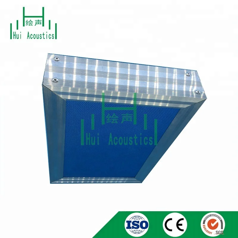 Glass Wool Sound Absorber Fabric Suspender Noise Deduction Ceiling For