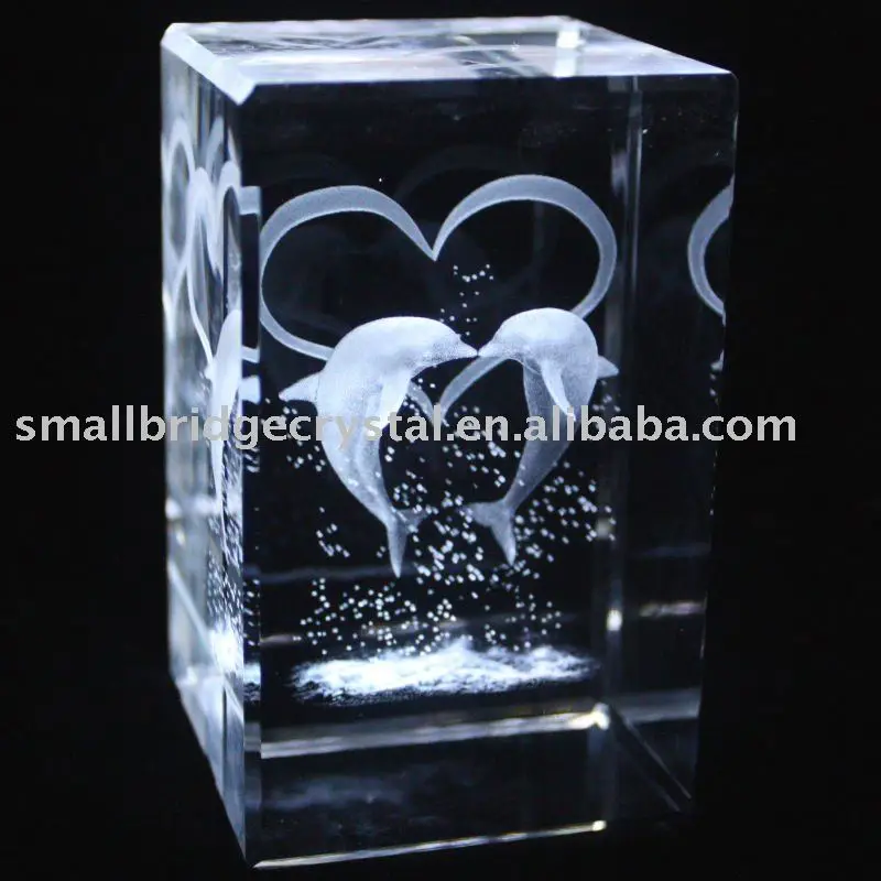 promotional 3d laser dolphin crystal gifts for lover