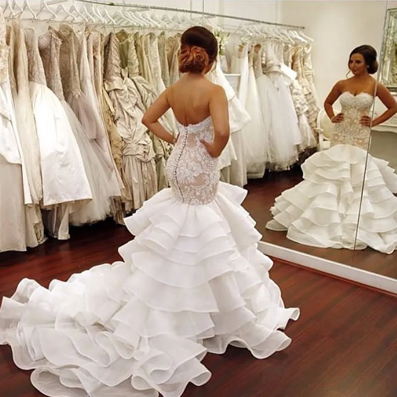 Romantic V-Neck Long Sleeve Ruffles Beach Wedding Dress – HER SHOP | Live  beautiful, Live free