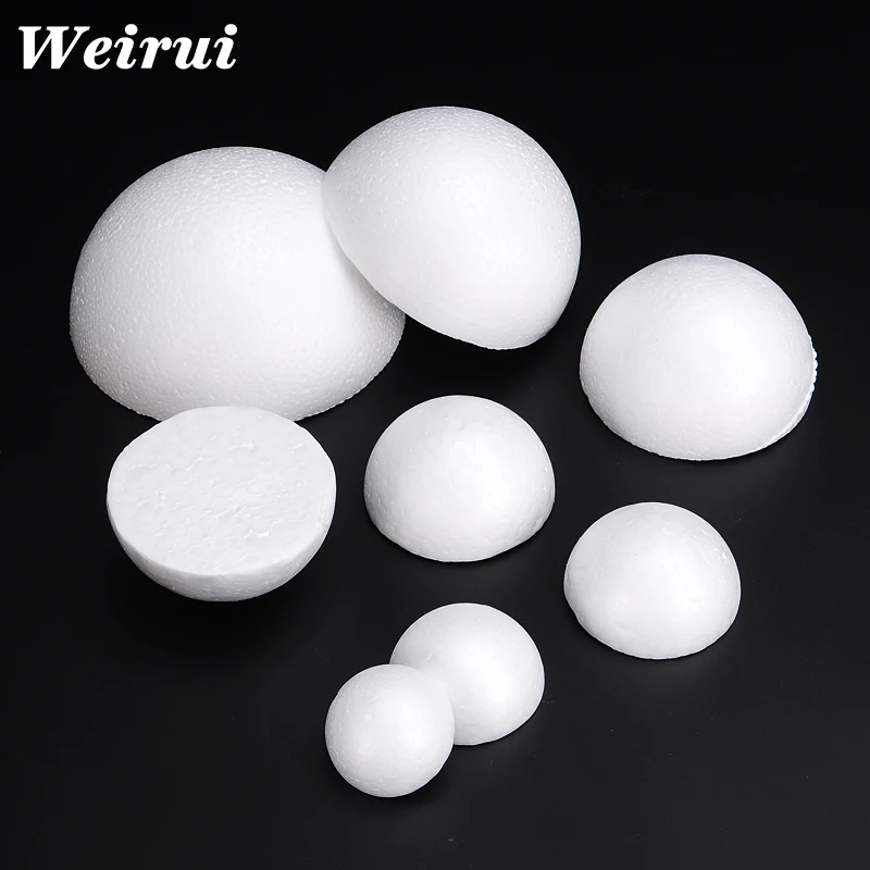 Many Sizes Solid Half Ball Christmas Crafts Styrofoam Polystyrene Balls for Decoration