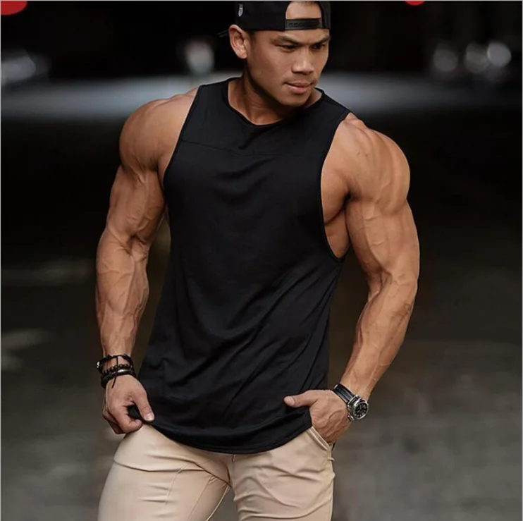 BodyGo Homme Musculation Débardeur sans Manche Maillot de Corps Tank Top Fitness Gym Stringer Stretch T-Shirt 