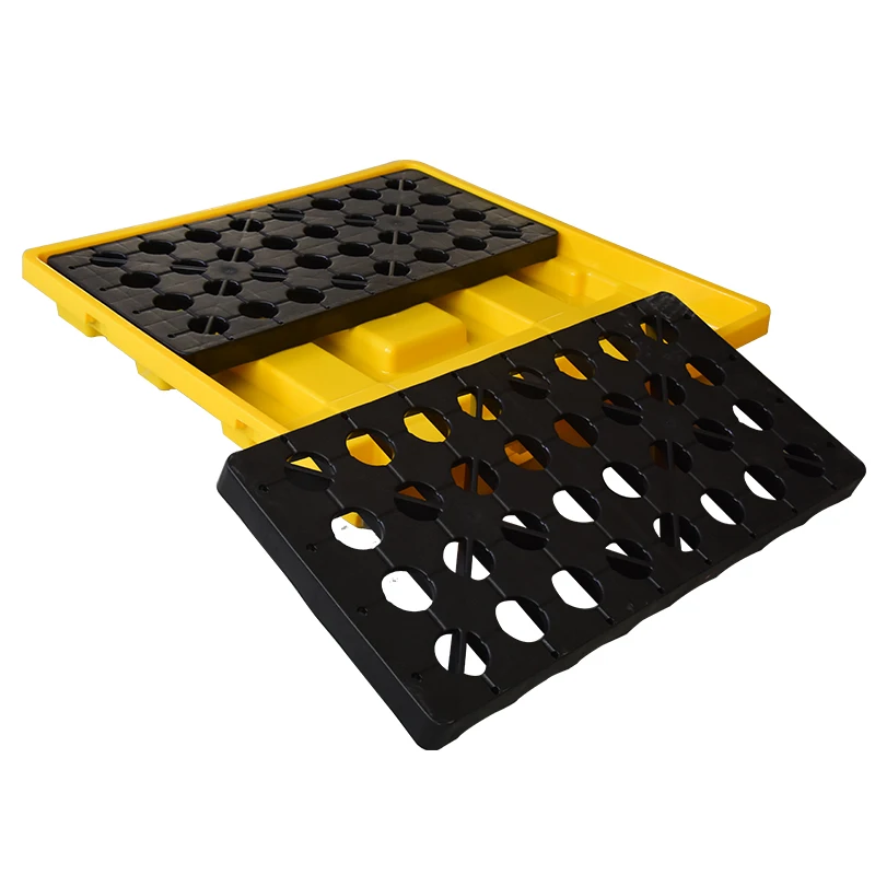 Low Profile Spill Containment 4 Drum Bunded Pallet