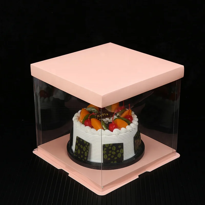 Cabilock Porte-Gâteaux Jetable Contenant à Gâteaux en Plastique Transparent Boîte à Gâteaux Contenant de Cuisson avec Couvercles en Dôme Et Planches à Gâteaux Noir 6 Pouces 