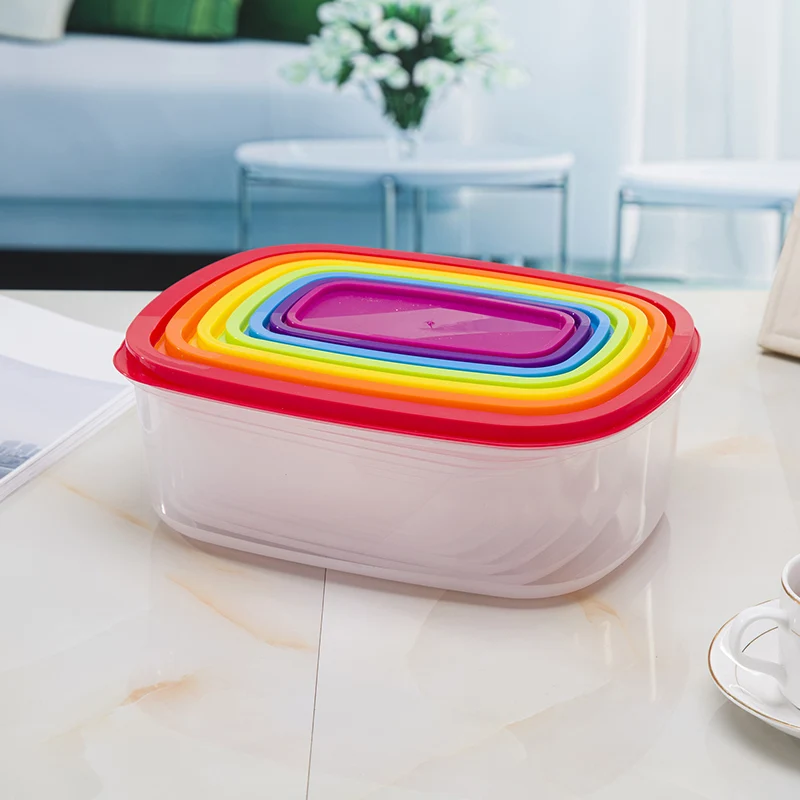Rectangle pp Colorful Nesting clear Plastic Food Containers with Lid