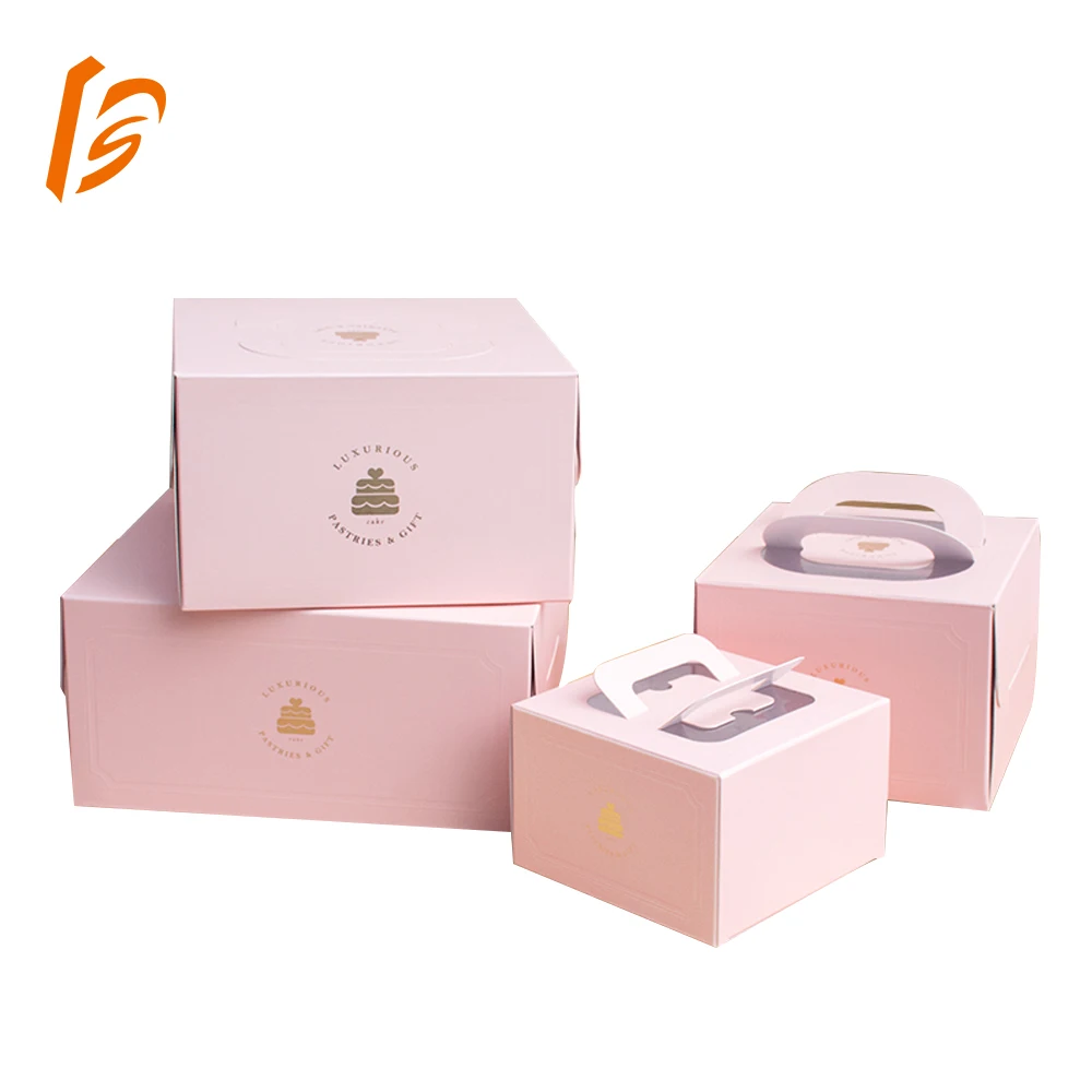 
 Оптовая продажа, розовая Подарочная коробка для торта на день рождения, 10 дюймов, картонная коробка для свадебного торта  