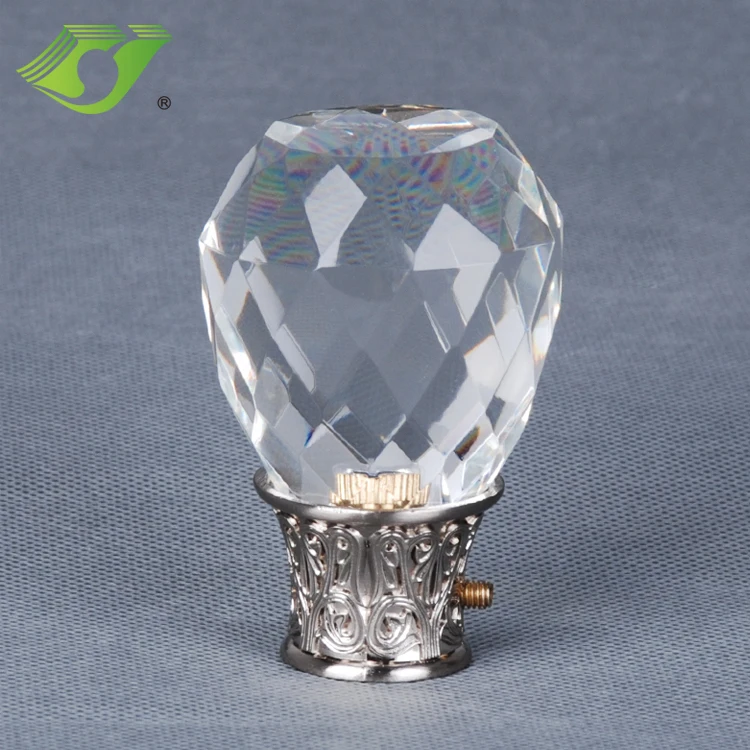 Crystal Ball Curtain Finial European Curtain Rod Accessories Good Sell Decoration Round 19mm Curtain Poles Tracks Accessories