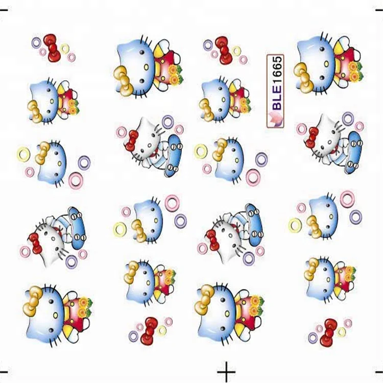 Water Slide Decal Water Slide 5 x 5 Hello Kitty Character Decal Nail