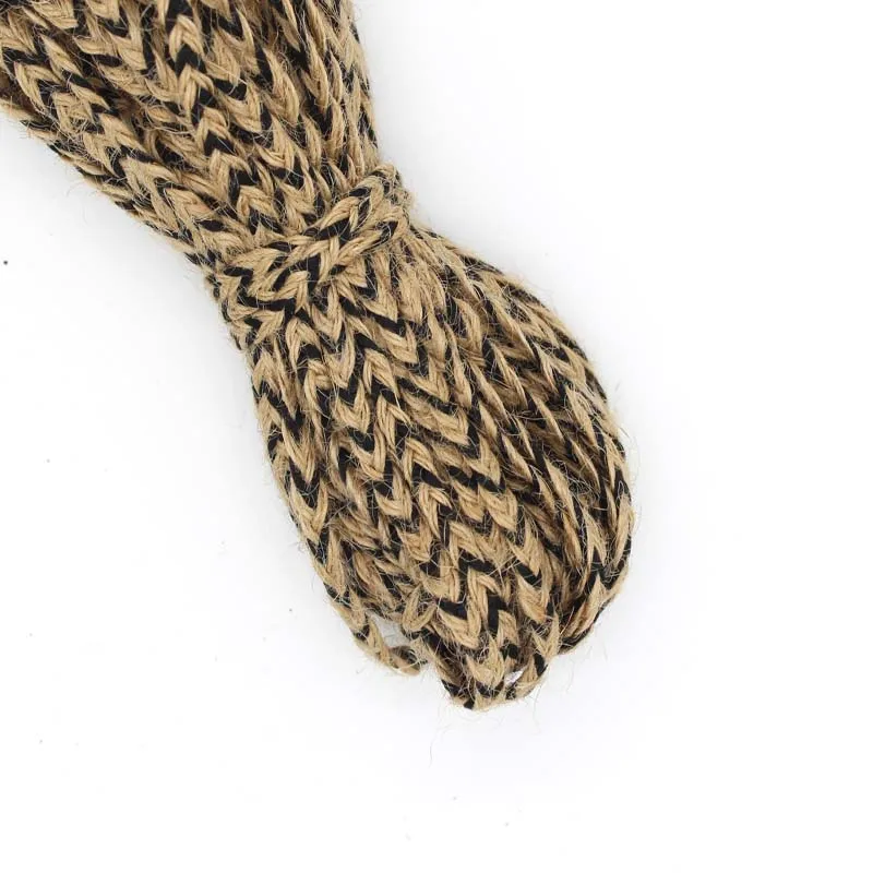 
Красочная высокопрочная плетеная плоская веревка из пеньковой джутовой веревки «сделай сам» двух цветов 