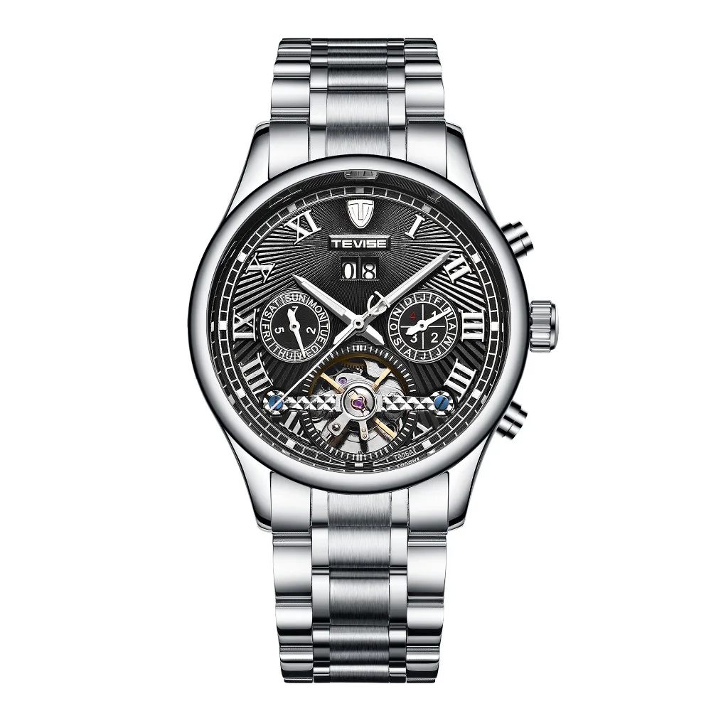 2019 Tevise New Brand Multiple Time Zone Mens Automatic Watch With a Waterproof Function