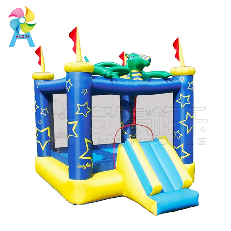 Draco the Magic Dragon Inflatable Bouncing Castle With Front Slide