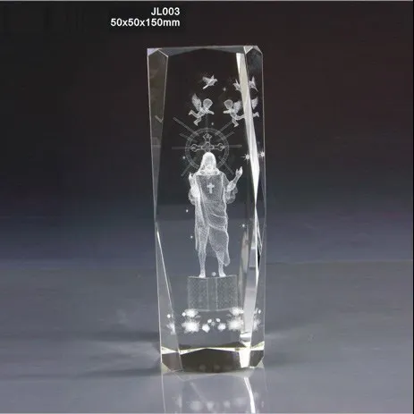 Factory Price Animal Design Crystal 3d Inner Laser Engraving Cube JL004