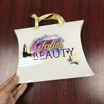 Luxury hair extension packaging box wig paper gift pillow box