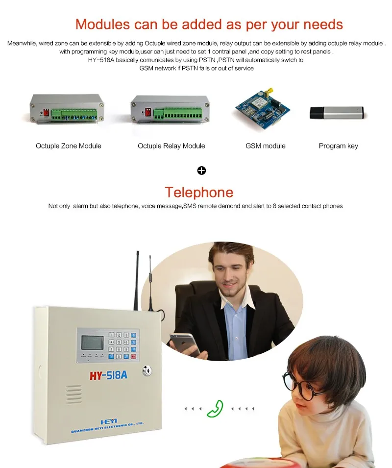 Gsm Pstn Alarm Voice Auto Dialer Gsm Alarm System Fire Alarm Control