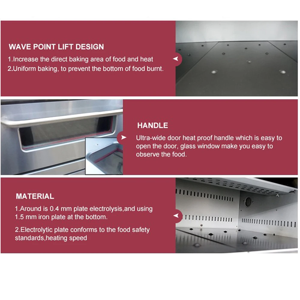 3 колода, 6 лотков, коммерческая газовая горелка, цена, тостер, духовка для торта, духовка для пиццы