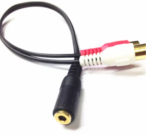 3 5 мм стерео гнездо для 2 RCA штекер Адаптер Наушники Y аудио кабель 15 см Черный цвет высшего качества cabletolink