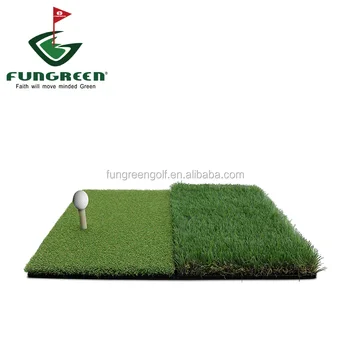 25*16 Inches Double Artificial Grasses Custom Portable Mini Golf Hitting Mat Indoors Golf Putting Green