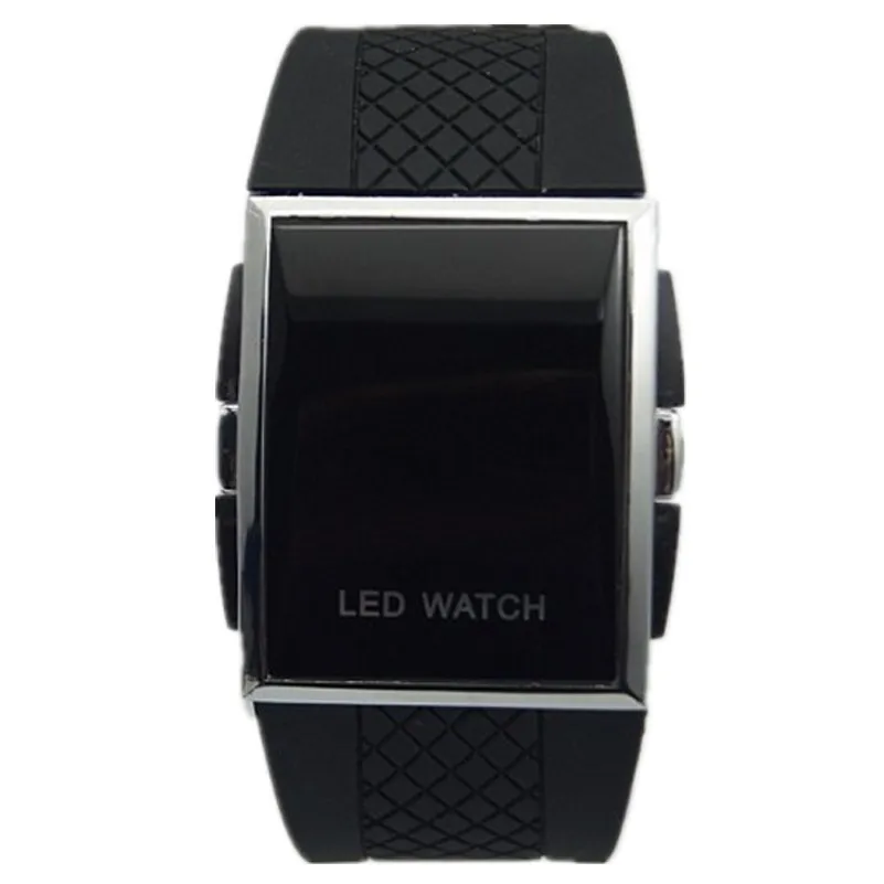 Fashion Simple Led Watch Fashion Rectangle Wristwatch Sports Red Led Clock Silicone Strap Digital Electronic Watch