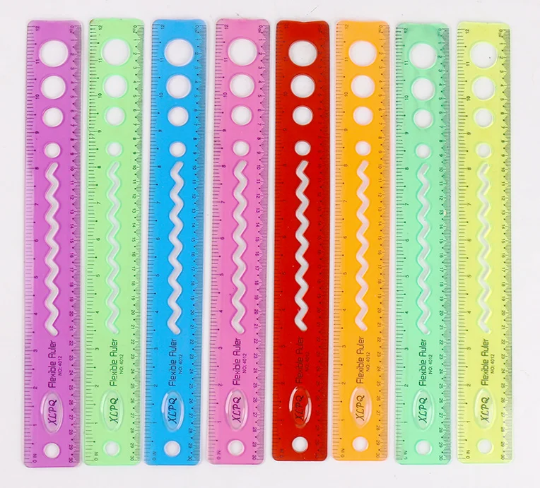 Wholesale Lot Of 12 Packages Of Plastic Assorted Stencil Rulers New/Old Stock 