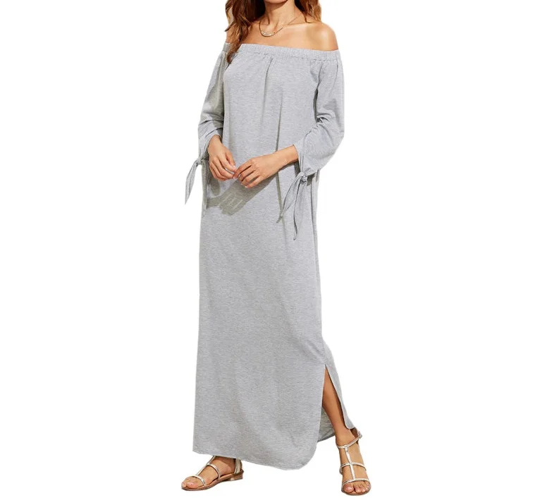 Abito Da Donna Estate 2022 Sexy Casual Con Spalle Scoperte E Spacco Maxi  Abiti Lunghi - Buy Donna Di Estate Del Vestito 2022,Donna Di Estate Del Vestito  2022 Casual,Donna Di Estate Del