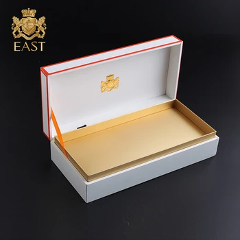 Eastbox Customized Luxury Embossing White Cosmetic Texture Flip Perfume Box For Perfume Fragrance With Paper Insert