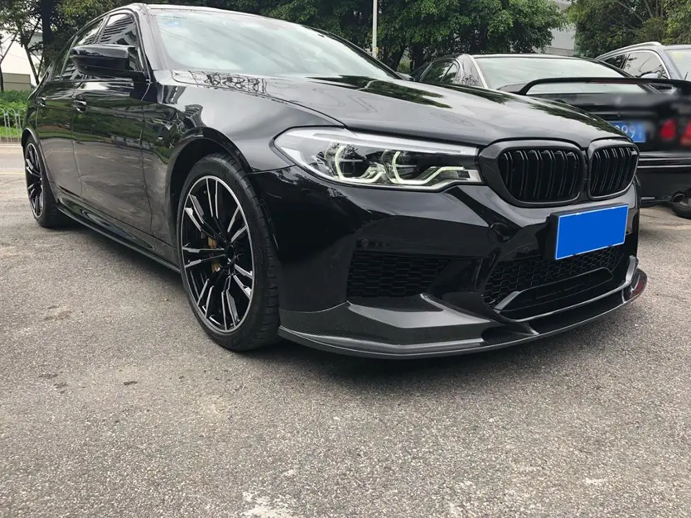 thumbnail image 2 of Cuztomtuning Real Carbon Fiber Front Bumper Lip Splitter – 2018-2020 BMW M5 F90 GTS Style – Pre-Facelift, Clear Coat, Hardware Included 2 of 3