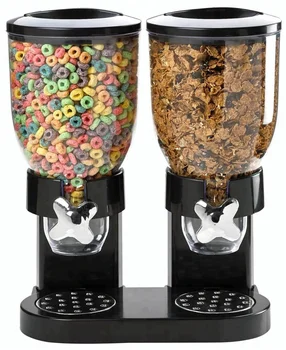 High Quality Dry Food Cereal Dispenser Doubal Port Storage Container For Cereal Candy Nuts Beans Rice