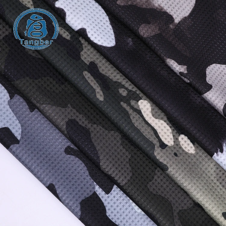 
 Китайский поставщик, камуфляжная сетчатая ткань с принтом на заказ из 100 полиэстера для спортивной одежды  