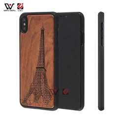 2019 Ultra Thin Wood Hybrid PC Phone Case Cover for iPhone XS Max