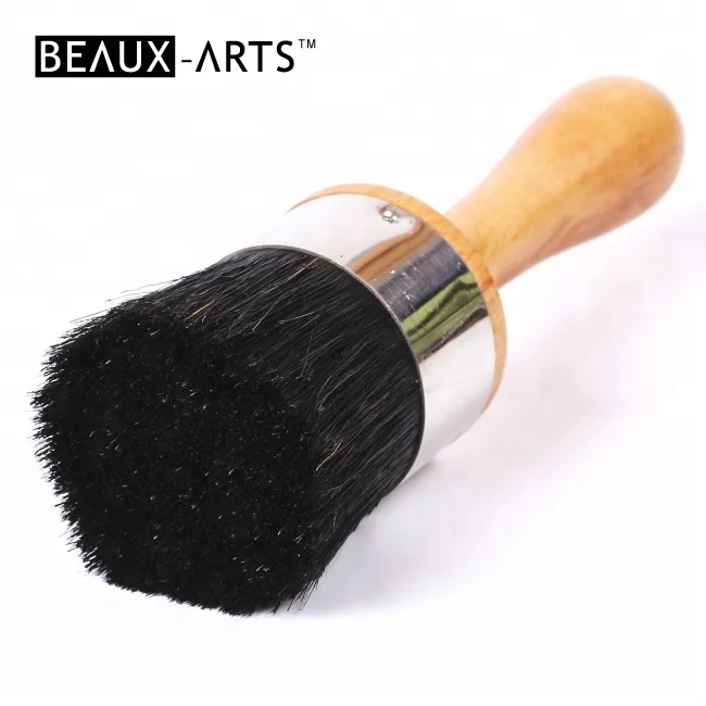 black bristle beech stencil brush with stainless steel ferrule