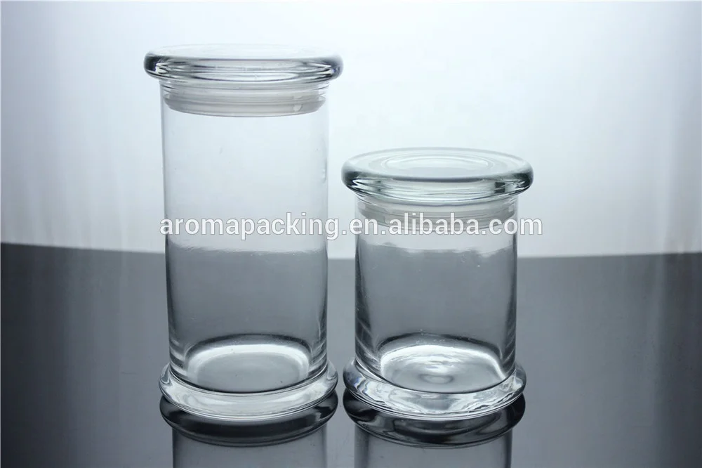 Clear Libbey Status Jar with Glass Lid for Candle Making