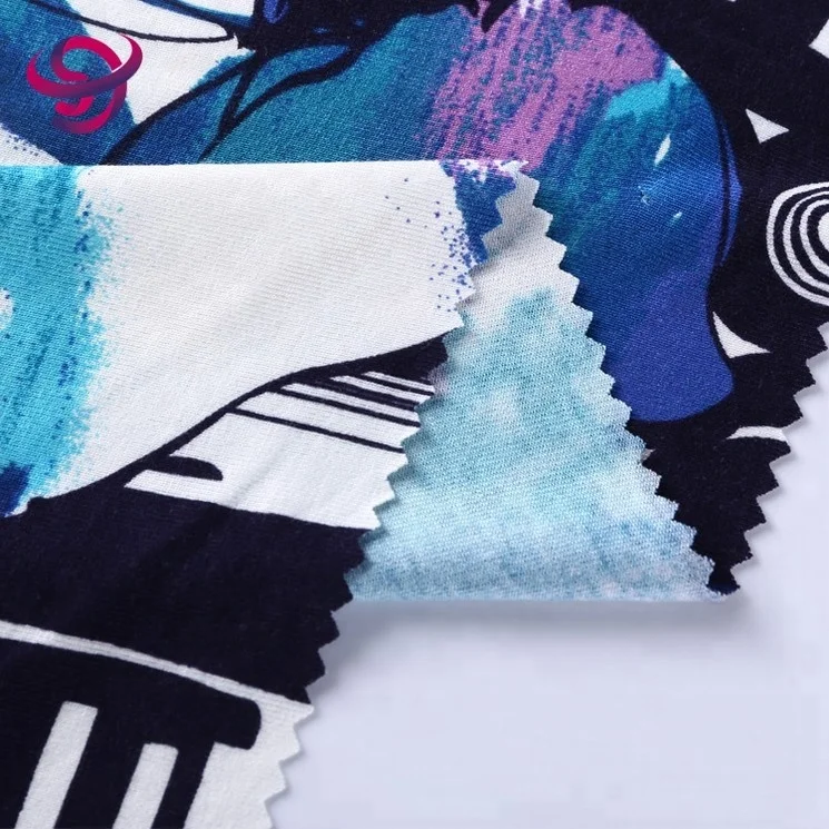 
new design spun rayon fabric digital printing knit textiles 