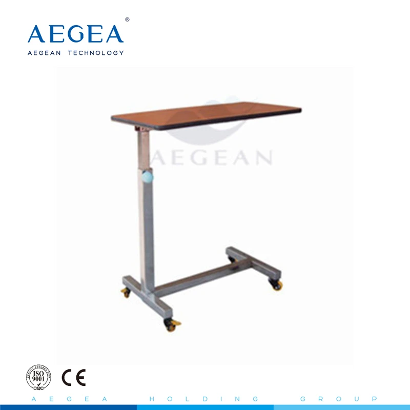 AG-OBT006 wooden hospital overbed table hospital bed side table