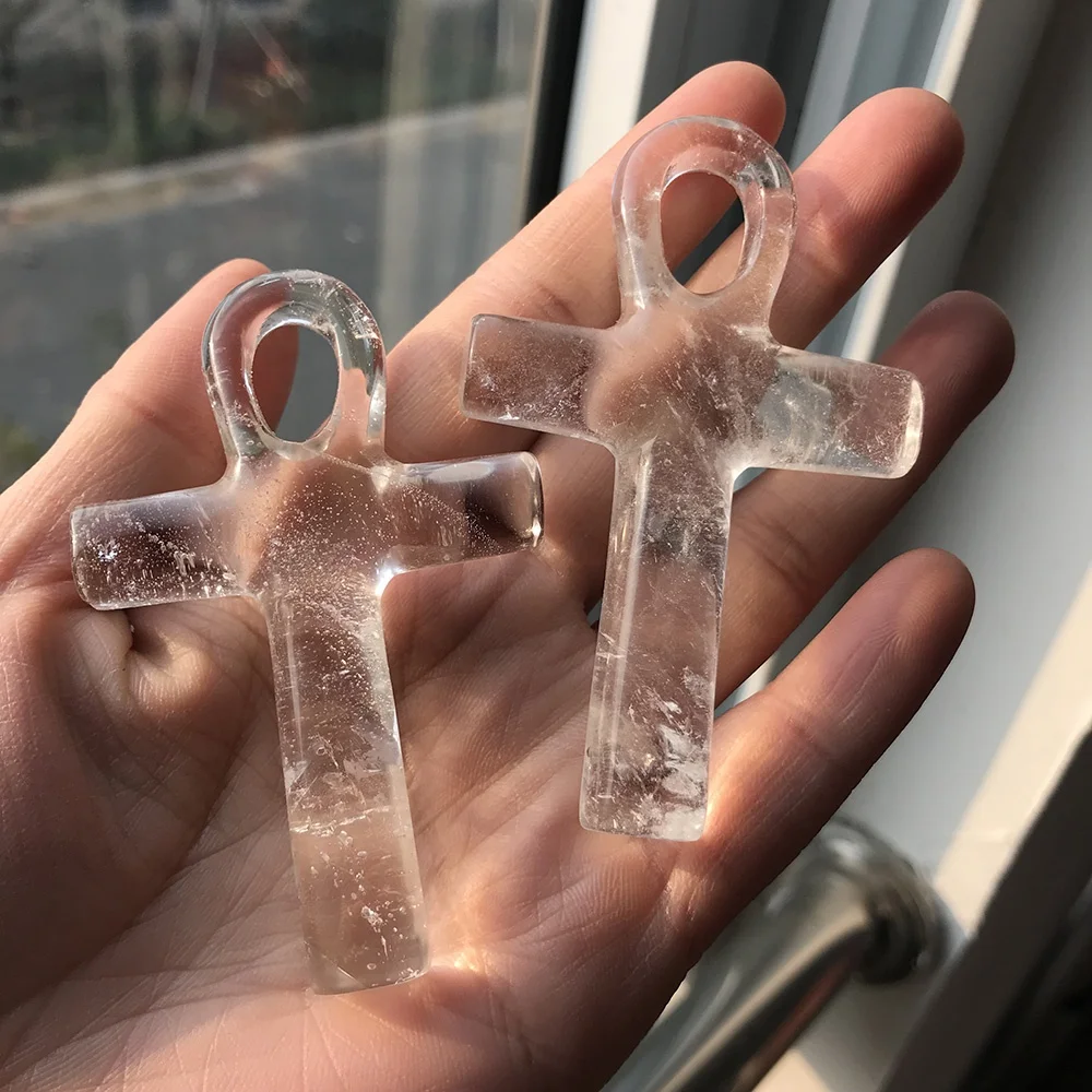 Natural Crystal Pendant,Cross Pendant 
