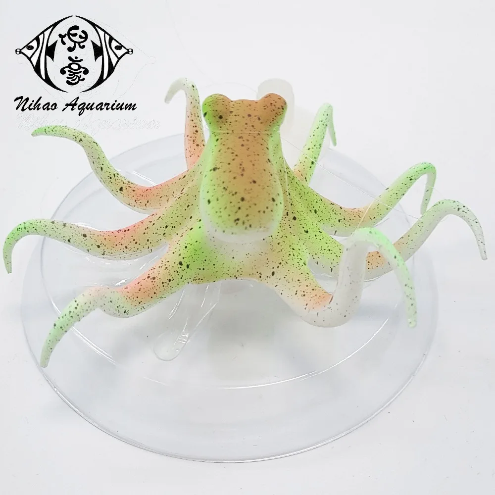 OEM Silicon Soft Realistic Octopus Floating Decorations Animal Marine Fish Sea Aquarium Ornament Fish tank Accessories