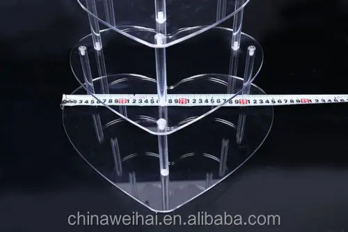 5 TIER LIGHTED HEART ACRYLIC CUPCAKE PARTY WEDDING CUP CAKE DISPLAY SHOW STAND