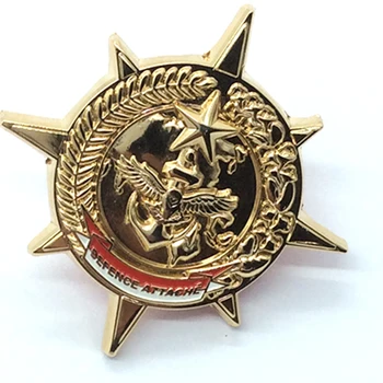 Wholesale customized LOGO round alloy men enamel metal 3D badge lapel pin