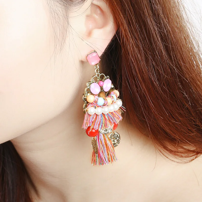 Nuevo Diseño Pendientes De Flecos De Hoja De Estilo Bohemio Nuevo Diseño Pendientes De Flecos De Hoja De Estilo Bohemio