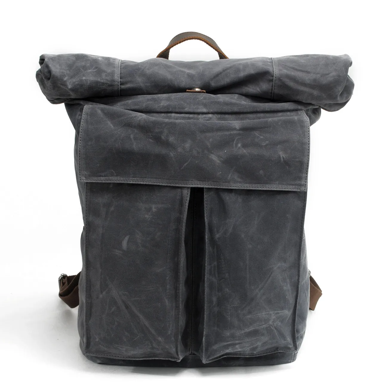 Leather laptop travelling bags high quality waterproof vintage canvas backpack