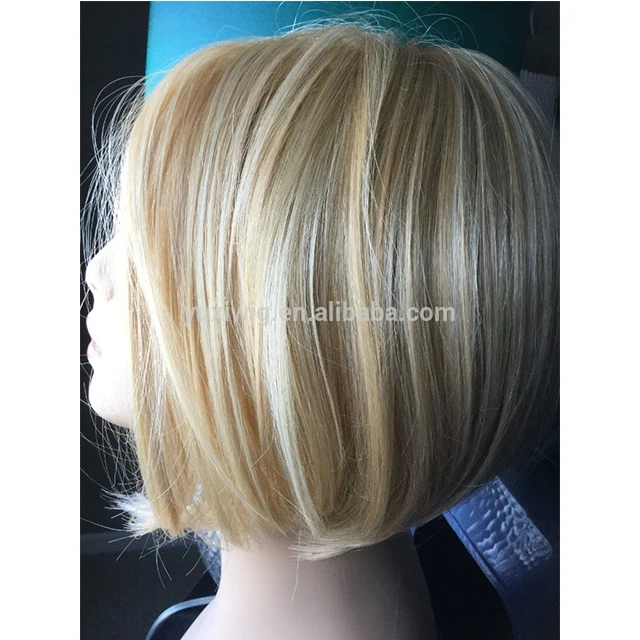 100% European Remy Human Hair Straight Ombre Blonde Short Bob Lace Wig -  Buy Bob Style Human Hair Wig,Layered Bob Wigs,Indian Remy Bob Wig Product  on 