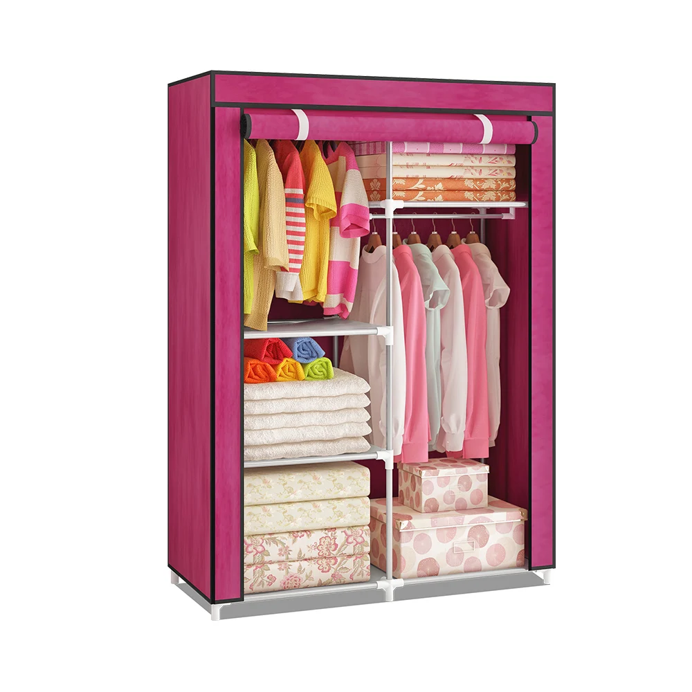 1305 Cheap Small Non Woven Fabric Storage Simple Wardrobe With Rolling Door Designs Armario