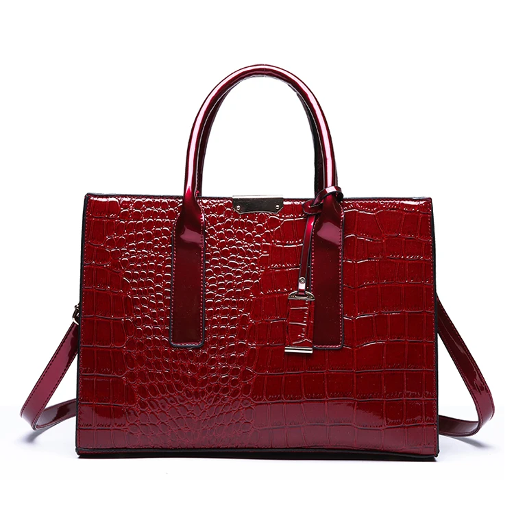 Ladies Tote Briefcase Handbag Daily Hand Bags Fashion Crocodile Pattern ...